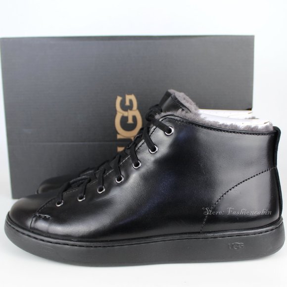 New UGG UGGpure Lining Leather Sneakers, Black, US 9 main image 12